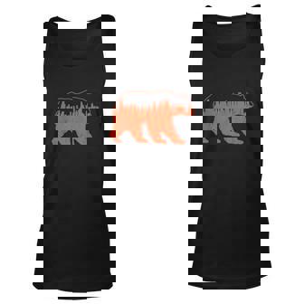 Vintage Downtown Chicago City Skyline Walking Bear Men Women Tank Top Graphic Print Unisex - Thegiftio