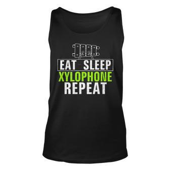 Vintage Eat Sleep Xylophone Repeat Funny Music Orchestra Unisex Tank Top - Seseable