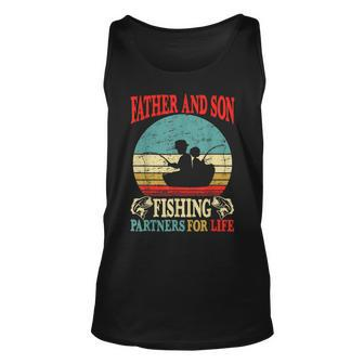 Vintage Father Son Fishing Partners For Life Dad Matching Unisex Tank Top - Seseable