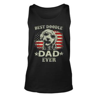 Vintage Fathers Day Best Doodle Dad Ever Gift For Mens Unisex Tank Top | Mazezy