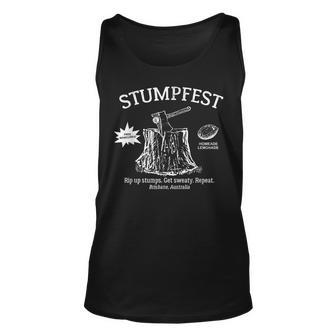 Vintage Funny Stumpfest 2023 Brisbane Get Sweaty Unisex Tank Top | Mazezy