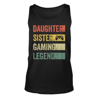 Vintage Gamer Girl Unisex TankTop, Tochter & Schwester Gaming Legende - Seseable