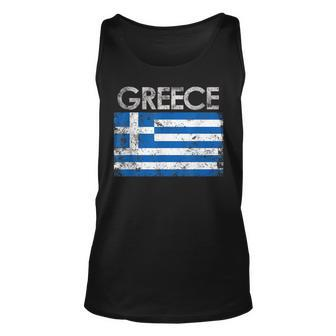 Vintage Greece Greek Flag Pride Gift Unisex Tank Top - Seseable