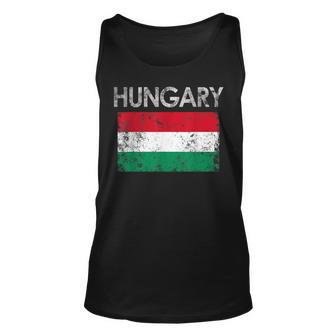 Vintage Hungary Hungarian Flag Pride Gift Unisex Tank Top - Seseable