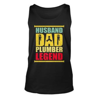 Vintage Husband Dad Plumber Legend Unisex Tank Top - Seseable