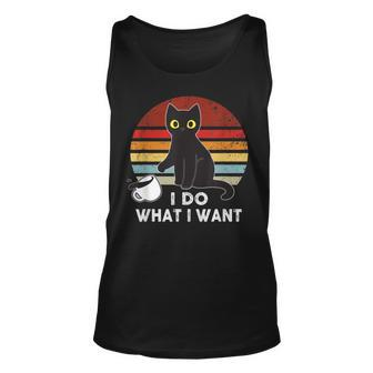 Vintage I Do What I Want Cat Love-R Dad Mom Boy Girl Funny Unisex Tank Top - Seseable