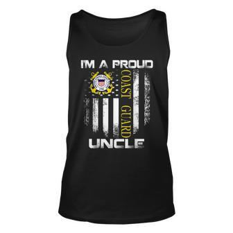 Vintage Im A Proud Coast Guard Uncle With American Flag Unisex Tank Top - Seseable