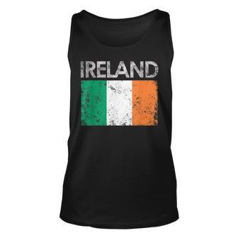 Vintage Ireland Irish Flag Pride Gift Unisex Tank Top - Seseable