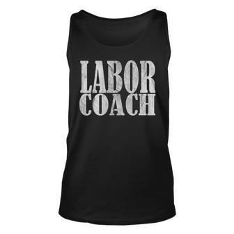Vintage Labor Coach Dad Expecting Of Baby 2023 Birth Doula Unisex Tank Top - Seseable