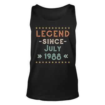 Vintage Legend Seit Juli 1988 Geburtstag Männer Frauen Tank Top - Seseable