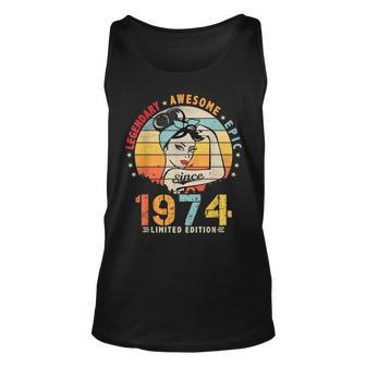 Vintage Legendary Awesome Epic Since 1974 Retro Birthday Unisex Tank Top - Seseable