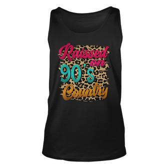 Vintage Leopard Raised On 90S Country Music Unisex Tank Top - Seseable