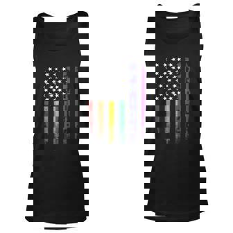 Vintage Lgbt Pride American Flag Gay Shirt Men Women Tank Top Graphic Print Unisex - Thegiftio UK