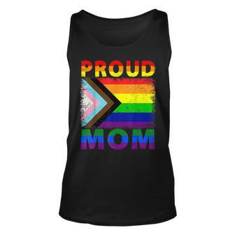 Vintage Lgbtq Rainbow Flag Proud Ally Pride Mom Unisex Tank Top - Seseable