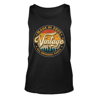 Vintage Made In 2005 18 Year Old Gifts Retro 18Th Birthday Unisex Tank Top - Thegiftio UK
