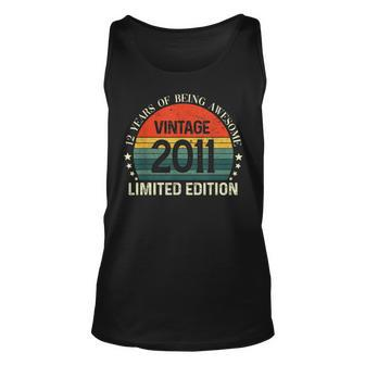 Vintage Made In 2011 12 Year Old Gifts Retro 12Th Birthday V3 Unisex Tank Top - Thegiftio UK