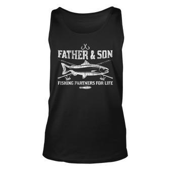 Vintage Partner For Life Father Son Dad Kid Matching Fishing V2 Unisex Tank Top - Seseable