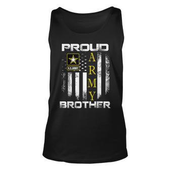 Vintage Proud Army Brother With American Flag Gift Unisex Tank Top - Seseable
