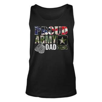 Vintage Proud Army Dad Camo With American Flag Gift Unisex Tank Top - Seseable