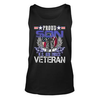 Vintage Proud Son Of A US Air Force Veteran Gift Mom Dad Unisex Tank Top - Seseable