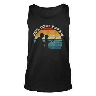 Vintage Reel Cool Papaw Fishing Fathers Day Unisex Tank Top - Seseable