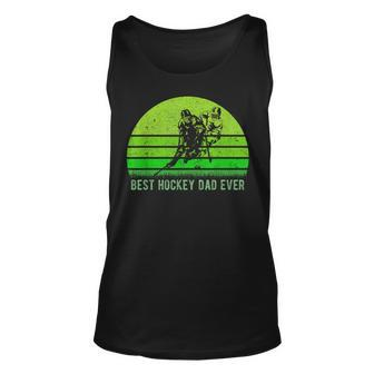 Vintage Retro Best Hockey Dad Ever DadFathers Day Tank Top | Mazezy