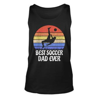 Vintage Retro Best Soccer Dad Ever Gift Footballer Father Unisex Tank Top | Mazezy