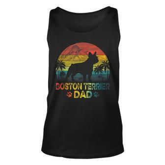 Vintage Retro Boston Terrier Dad Fathers Day Dog Lover Unisex Tank Top - Thegiftio UK
