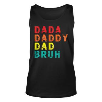 Vintage Retro Dada Daddy Dad Bruh Fathers Day Unisex Tank Top - Seseable