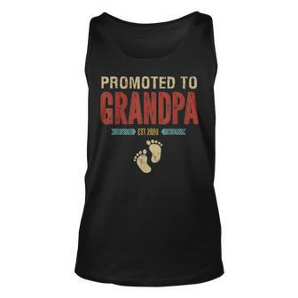 Vintage Retro Promoted To Grandpa Est 2021 Fathers Day Gift Unisex Tank Top - Seseable
