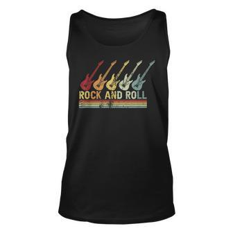 Vintage Retro Rock And Roll Guitar Music Unisex Tank Top | Mazezy