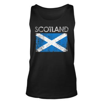 Vintage Scotland Uk Scottish Flag Pride Gift Unisex Tank Top - Seseable