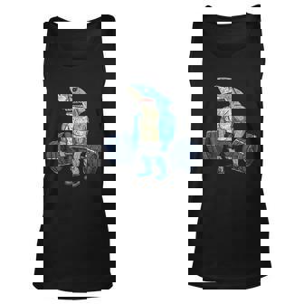 Vintage Shark Weightlifting Fitness V2 Men Women Tank Top Graphic Print Unisex - Thegiftio UK