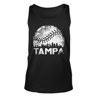Vintage Tampa Baseball Florida Skyline Apparel Souvenir Men Tank Top | Mazezy