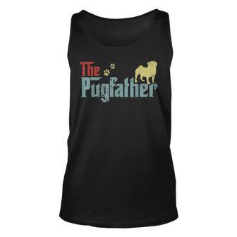 Vintage The Pugfather Happy Fathers Day Pug Lover Unisex Tank Top - Seseable
