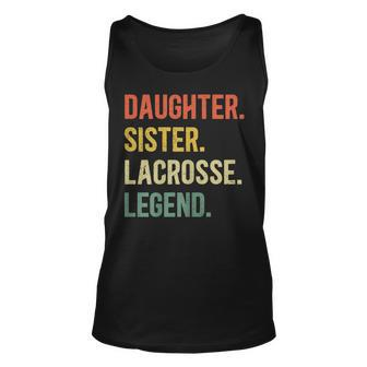 Vintage Tochter & Schwester Lacrosse Legende, Retro Lacrosse Girl Unisex TankTop - Seseable