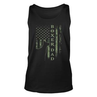 Vintage Usa American Camo Flag Proud Boxer Dad Silhouette Unisex Tank Top - Seseable