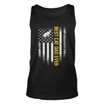 Vintage Usa American Flag Best Siamese Cat Dad Ever Funny Unisex Tank Top | Mazezy