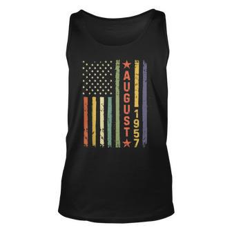 Vintage Usa Flag Awesome Since August 1957 62Th Birth Unisex Tank Top - Seseable