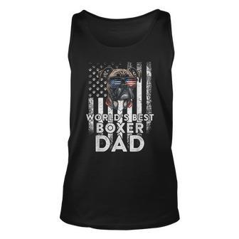 Vintage Usa Flag Worlds Best Boxer Dog Dad Fathers Day Unisex Tank Top - Thegiftio UK