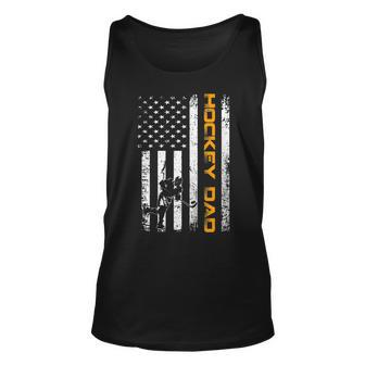 Vintage Usa Ice Hockey Dad American Flag Fathers Day Gift Unisex Tank Top | Mazezy AU