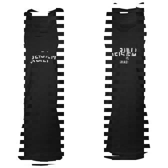 Vintage Varsity Jerusalem Israel Men Women Tank Top Graphic Print Unisex - Thegiftio UK