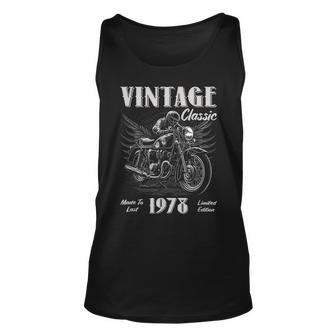 Vintage Vintage 1978 Birthday Classic Retro Motorcycle Unisex Tank Top | Mazezy