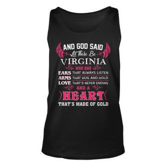 Virginia Name Gift And God Said Let There Be Virginia V2 Unisex Tank Top - Seseable