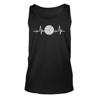 Volleyball Lover Heartbeat Vintage Retro Volleyball Player Unisex Tank Top - Seseable