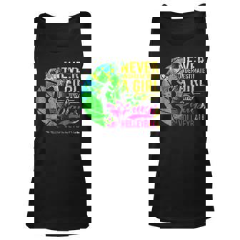 Volleyball Never Underestimate A Girl Who Plays Volleyball Unisex Tank Top | Mazezy