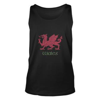 Wales Dragon T-Shirt Vintage Welsh Flag Tee Men Women Tank Top Graphic Print Unisex - Thegiftio UK