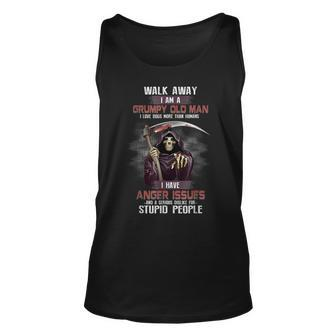 Walk Away Im A Grumpy Old Man I Love Dogs More Than Humans Unisex Tank Top | Mazezy