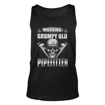 Warning Grumpy Old Pipe Fitter Grandpa T Pipefitter Unisex Tank Top | Mazezy