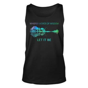 Watercolor Tree Sky There Will Be An Answer Let-It Be Guitar Unisex Tank Top - Seseable